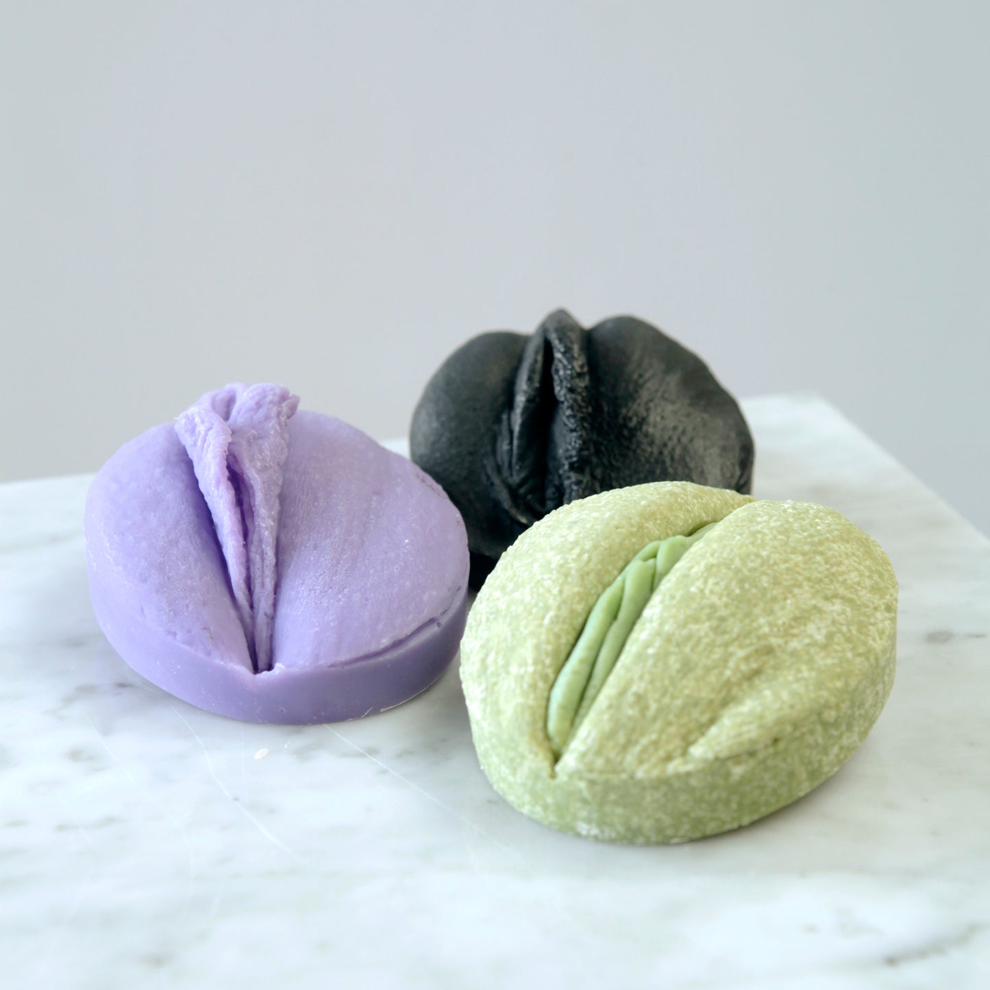 A set of 3 Vulva Sculptures